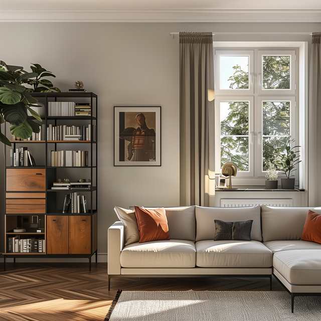 Narożnik z oknem w tle - home staging